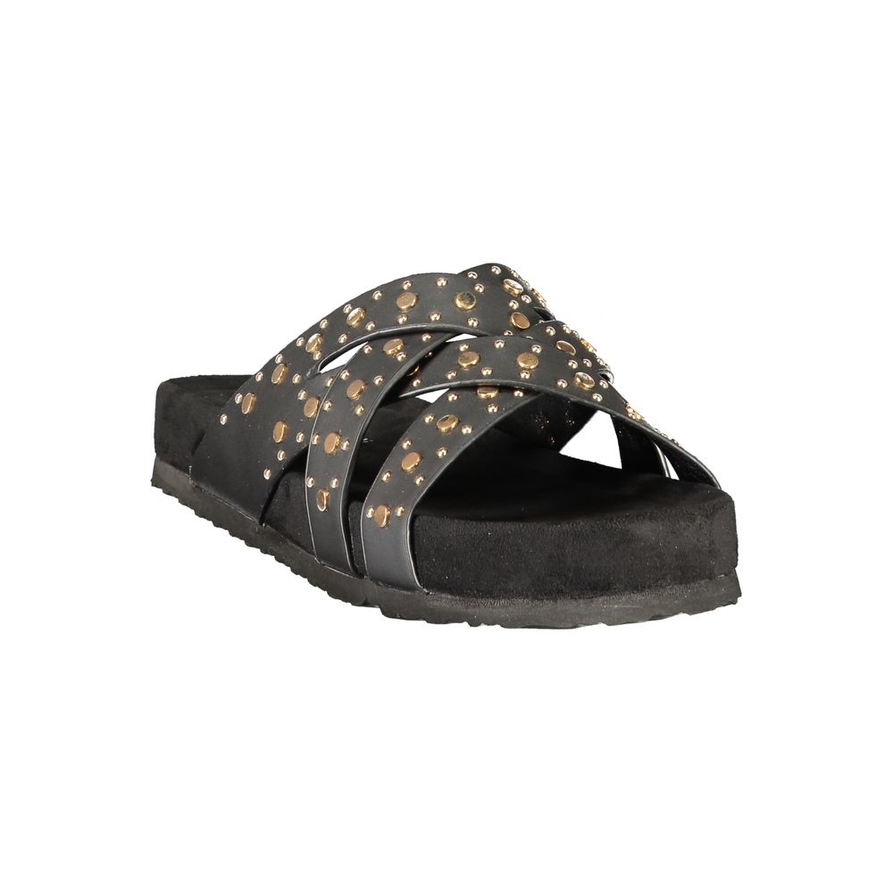 Laura Biagiotti Schwarze Polyurethan-Sandalen für Damen