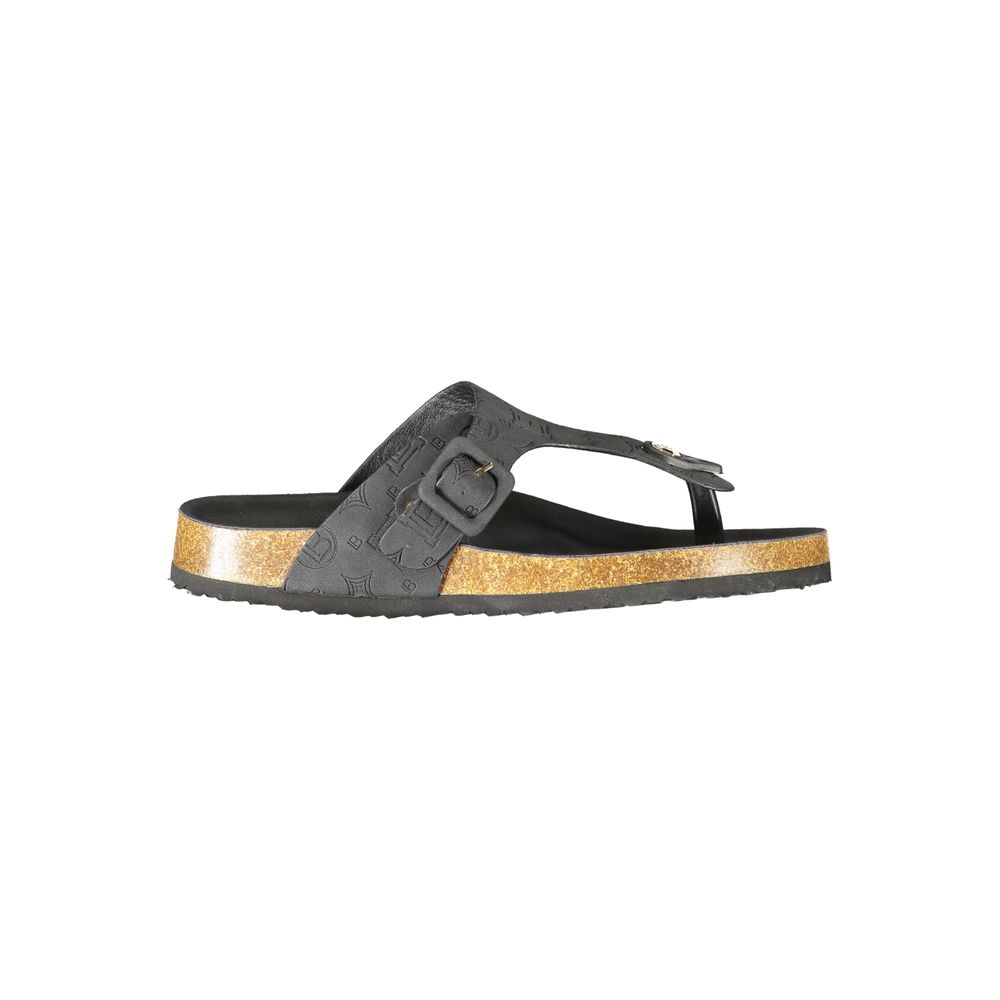 Laura Biagiotti Schwarze Damen-Sandale aus Polyurethan