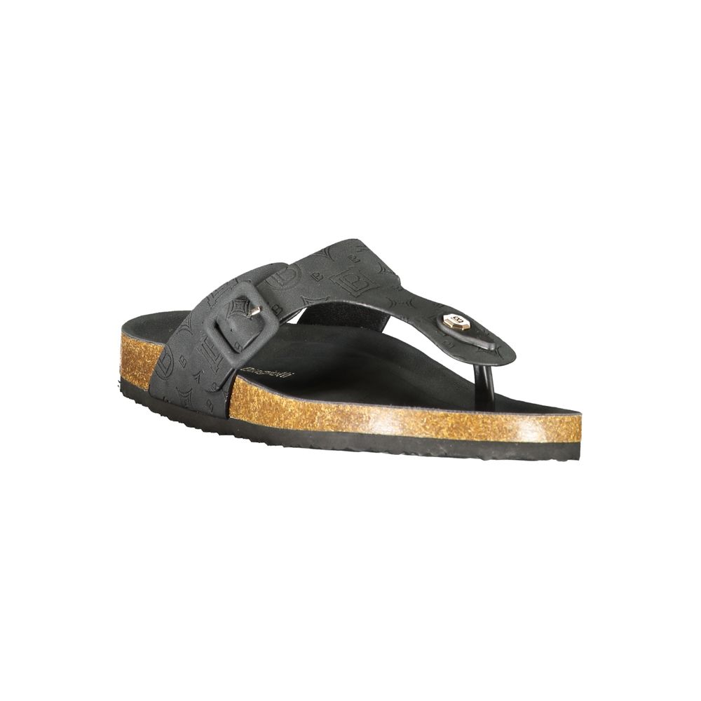 Laura Biagiotti Schwarze Damen-Sandale aus Polyurethan