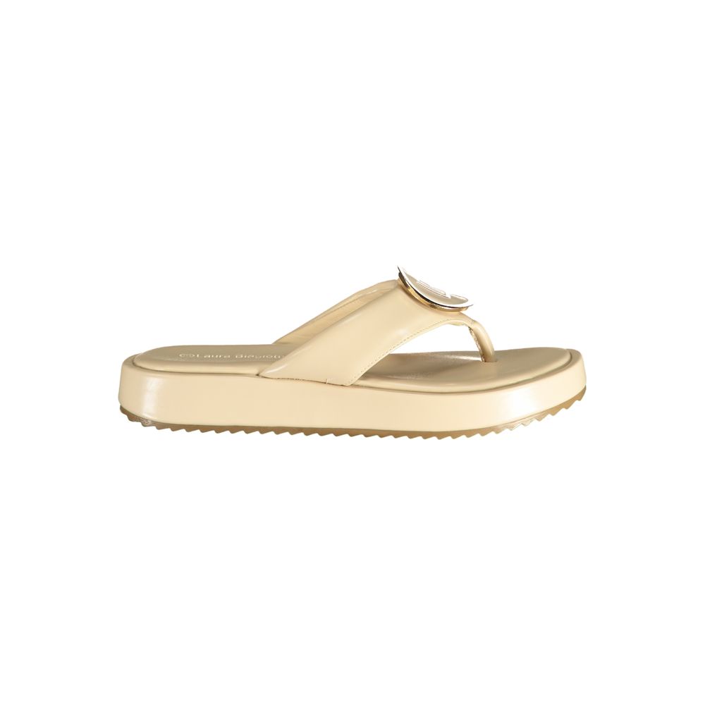 Laura Biagiotti Damen-Sandalen aus beigem Polyurethan