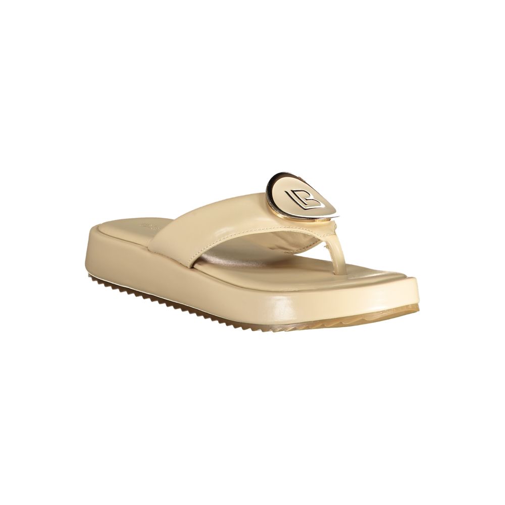 Laura Biagiotti Damen-Sandalen aus beigem Polyurethan