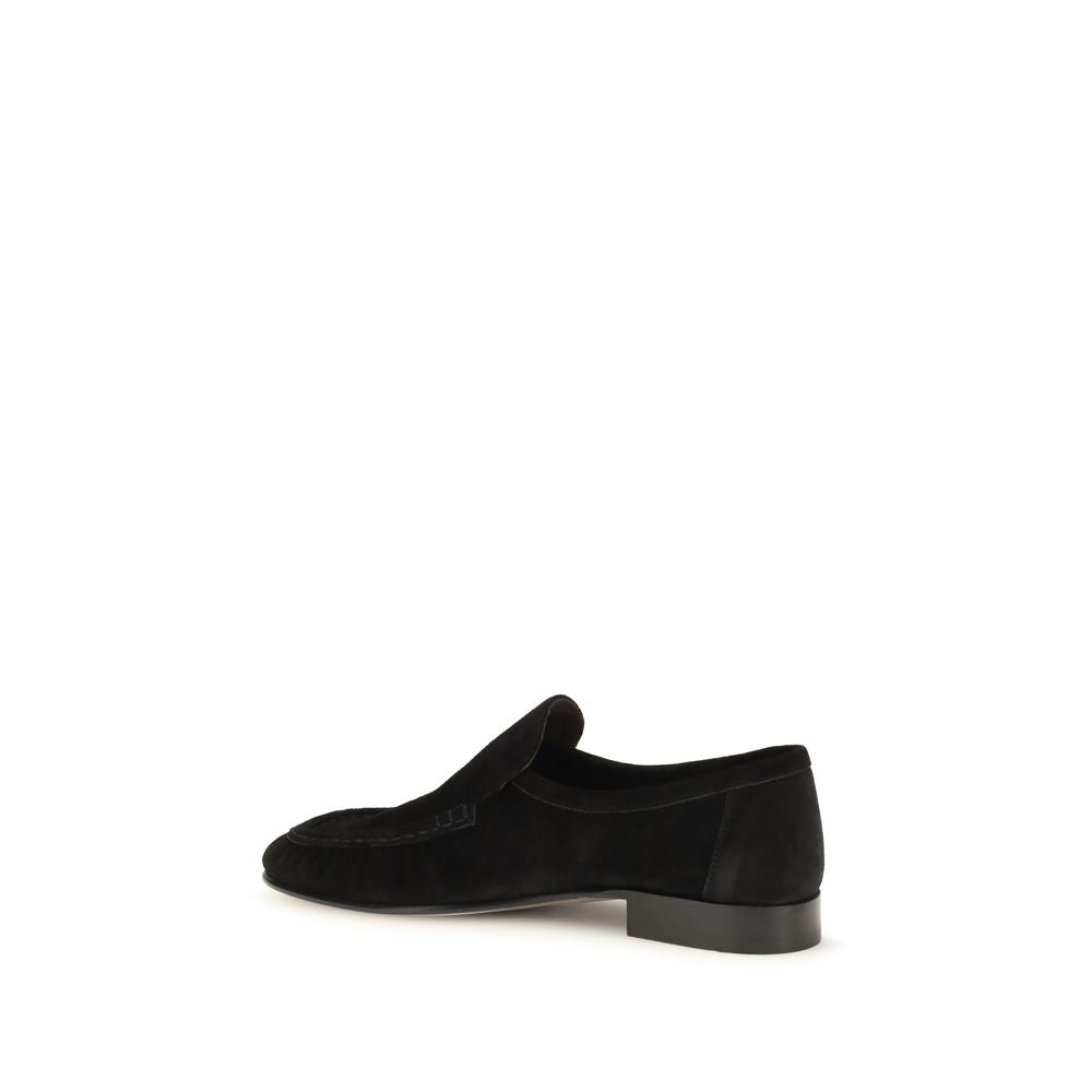 The Row Slip-On-Loafer aus schwarzem Wildleder