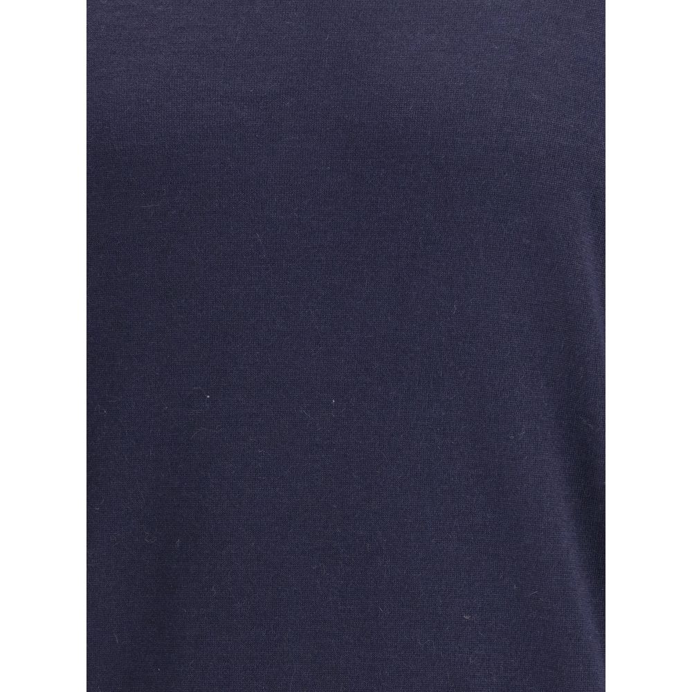 Brunello Cucinelli Blauer Rollkragenpullover aus Wolle Oves Aries