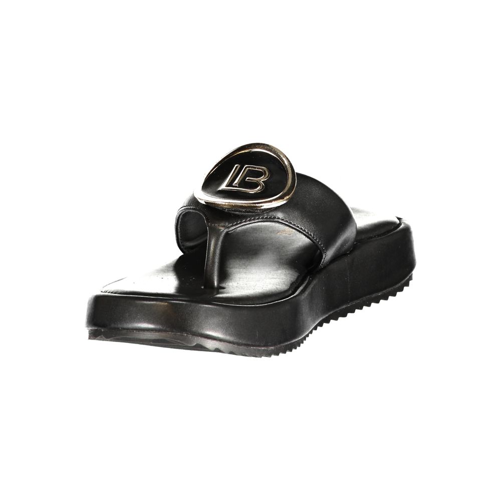 Laura Biagiotti Schwarze Polyurethan-Sandalette für Damen