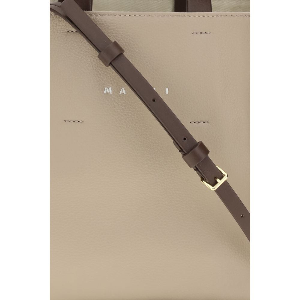 Sac à main Marni en cuir de veau beige Bos Taurus