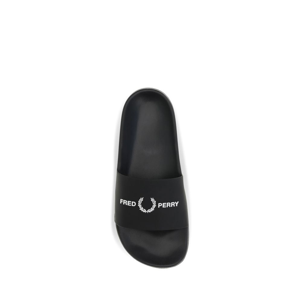Fred Perry schwarze Gummisandalen