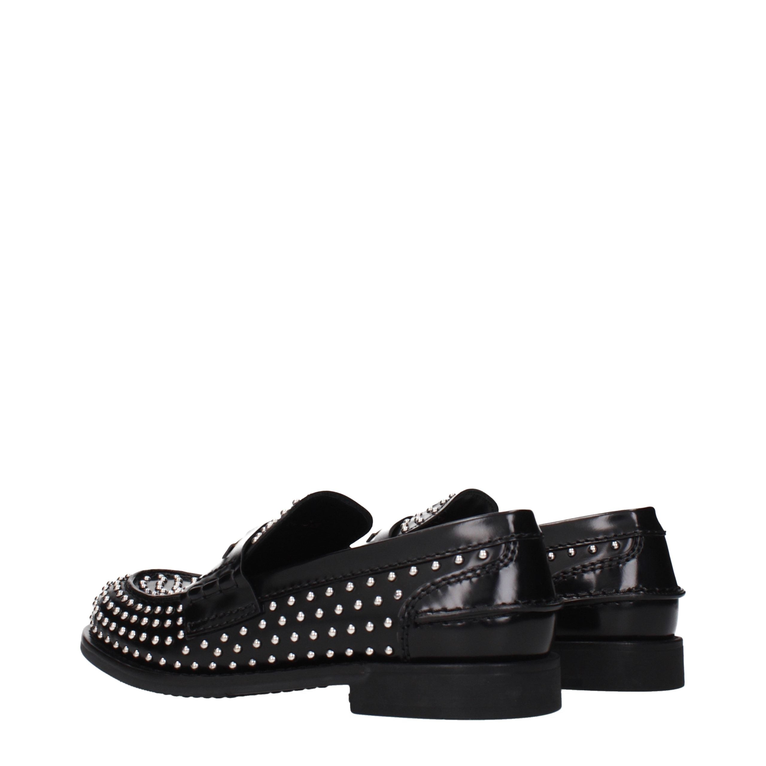 Miu Miu Slip-on Loafer aus schwarzem Leder