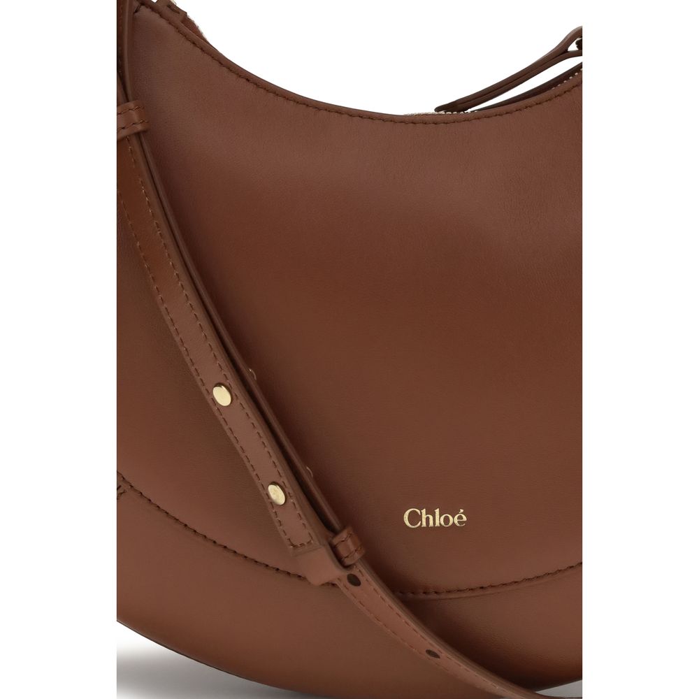 Sac porté épaule Chloé en cuir de veau marron Bos Taurus