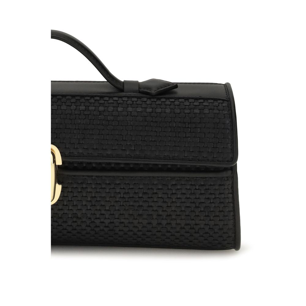 Savette Schwarze Bast-Handtasche