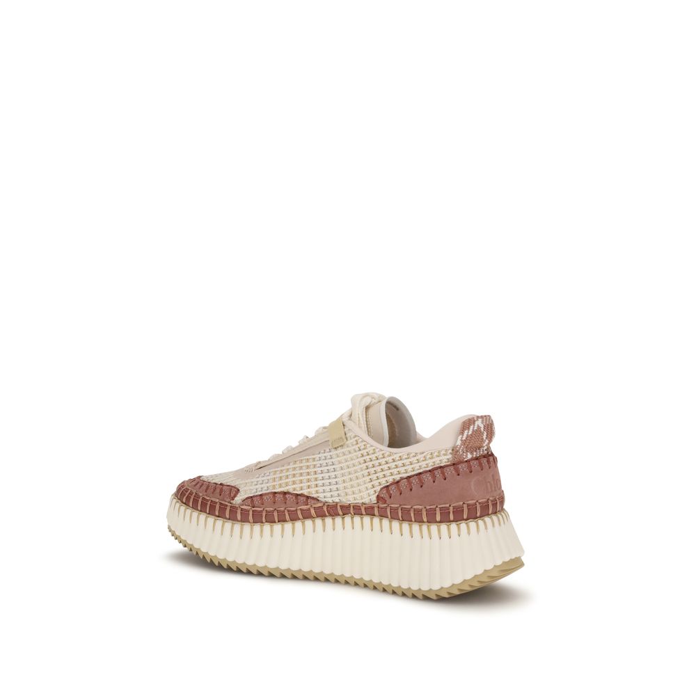Chloé Beige Chunky-Sneaker aus Nylon