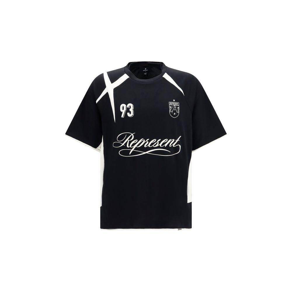 Stellen Sie sich ein schwarzes Polyester-T-Shirt vor