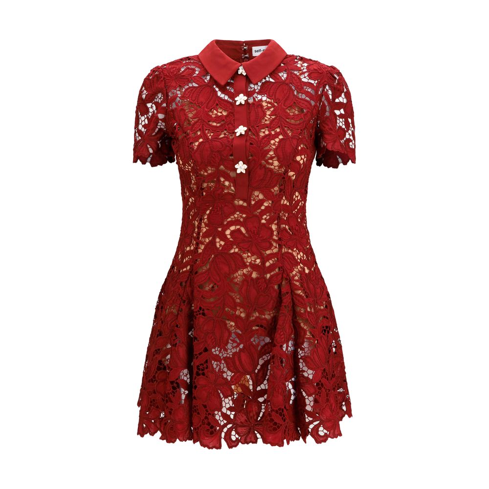 Self-Portrait Bordeaux Cocktail Dress