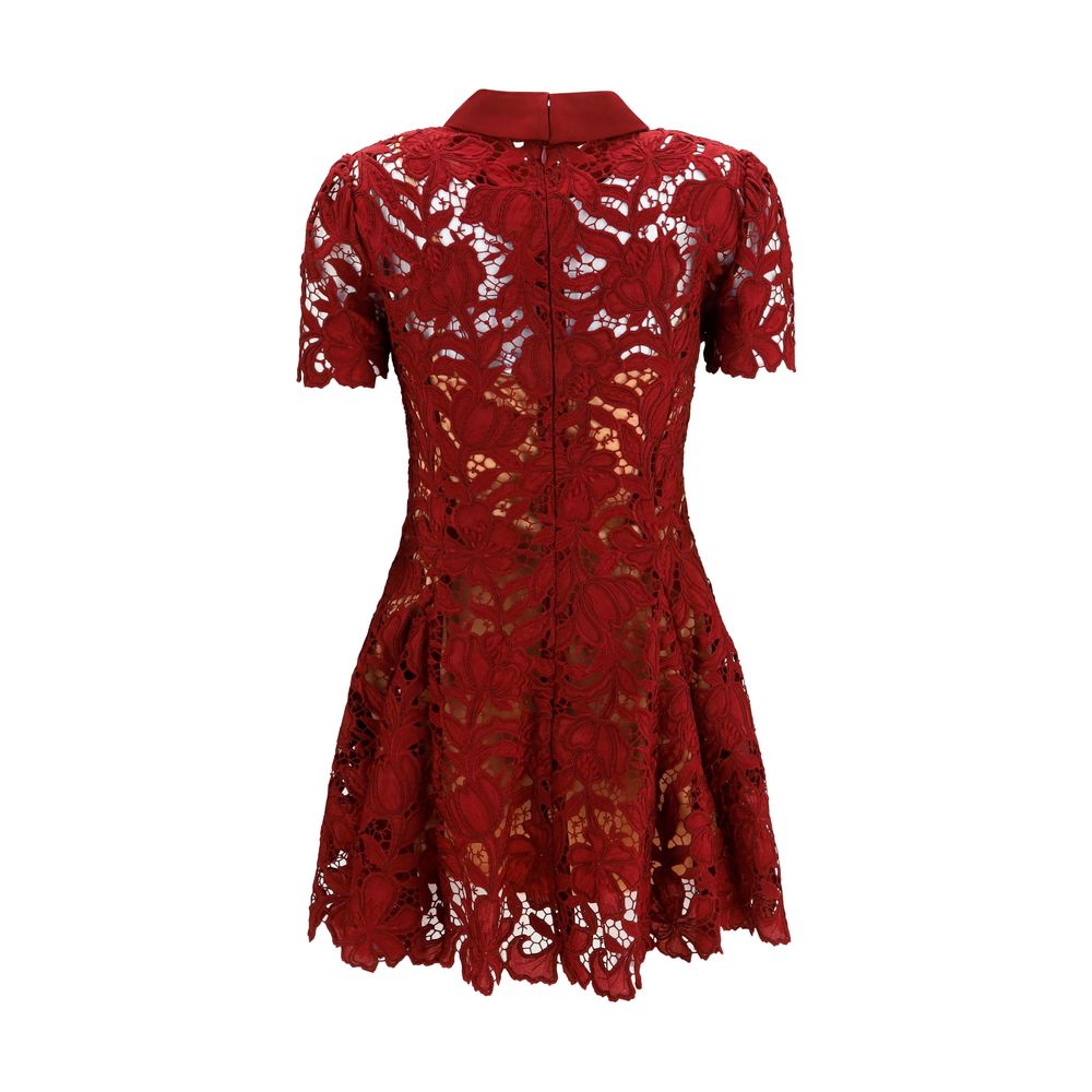 Self-Portrait Bordeaux Cocktail Dress