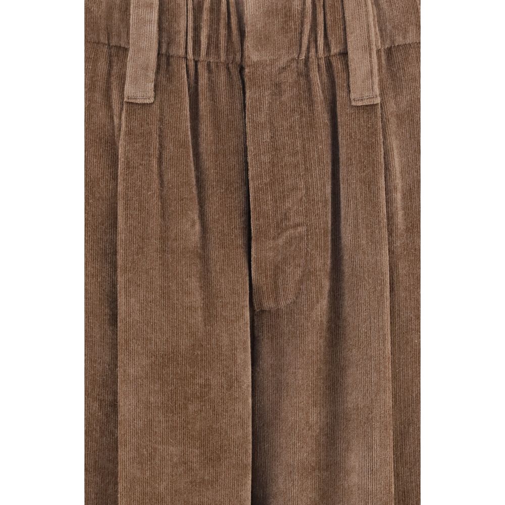 Brunello Cucinelli Brown Viscose Casual Pants