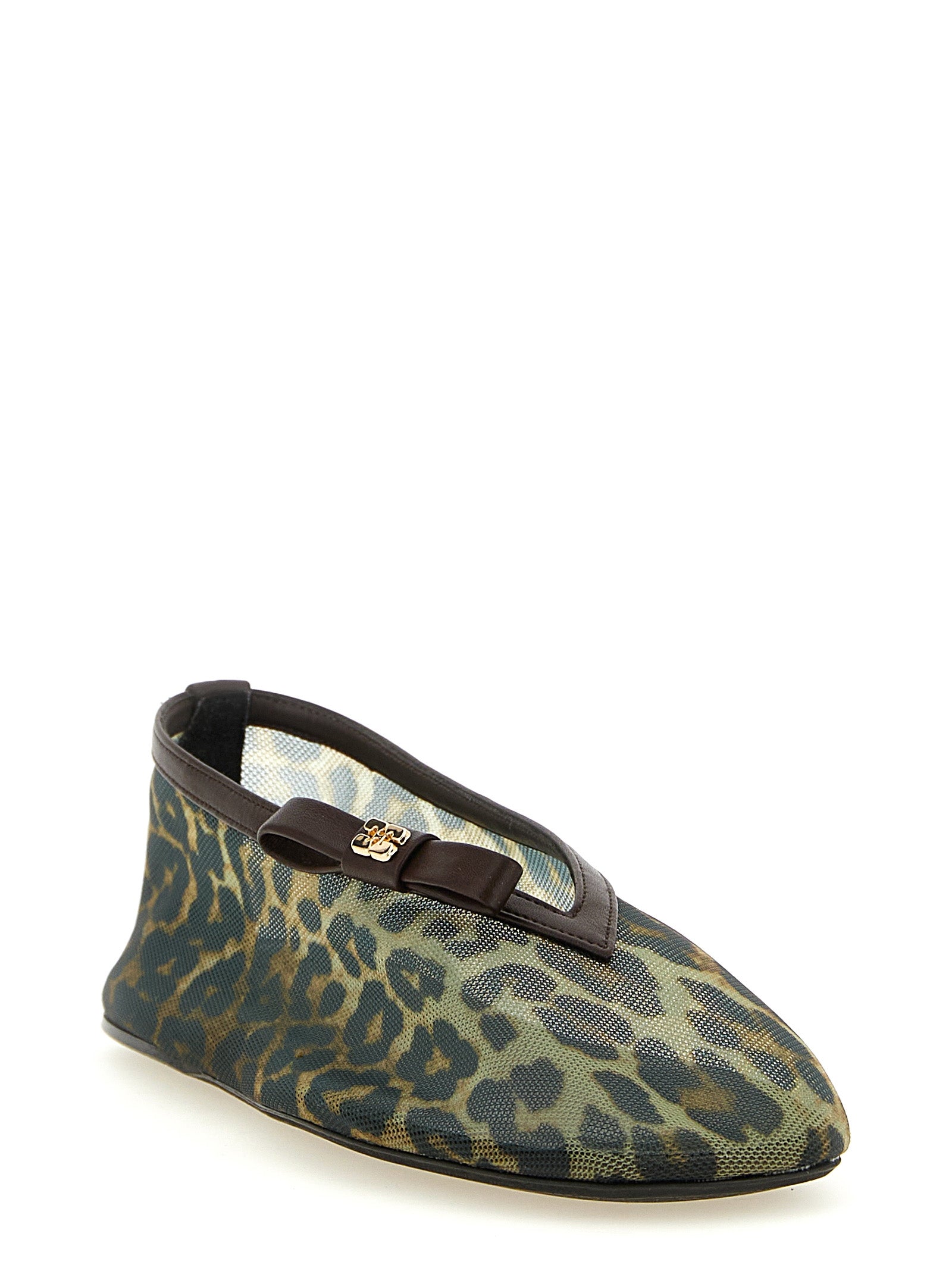 Ganni Brown Ballet Flats