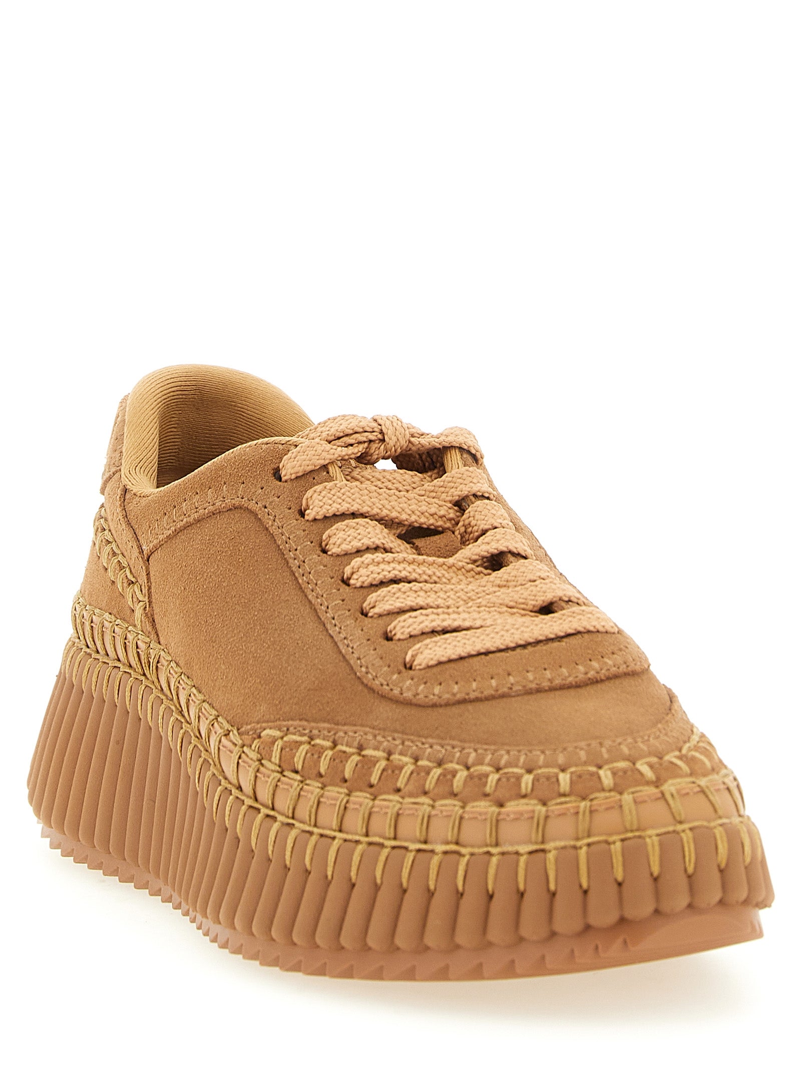 Chloé Beige Platform Sneakers