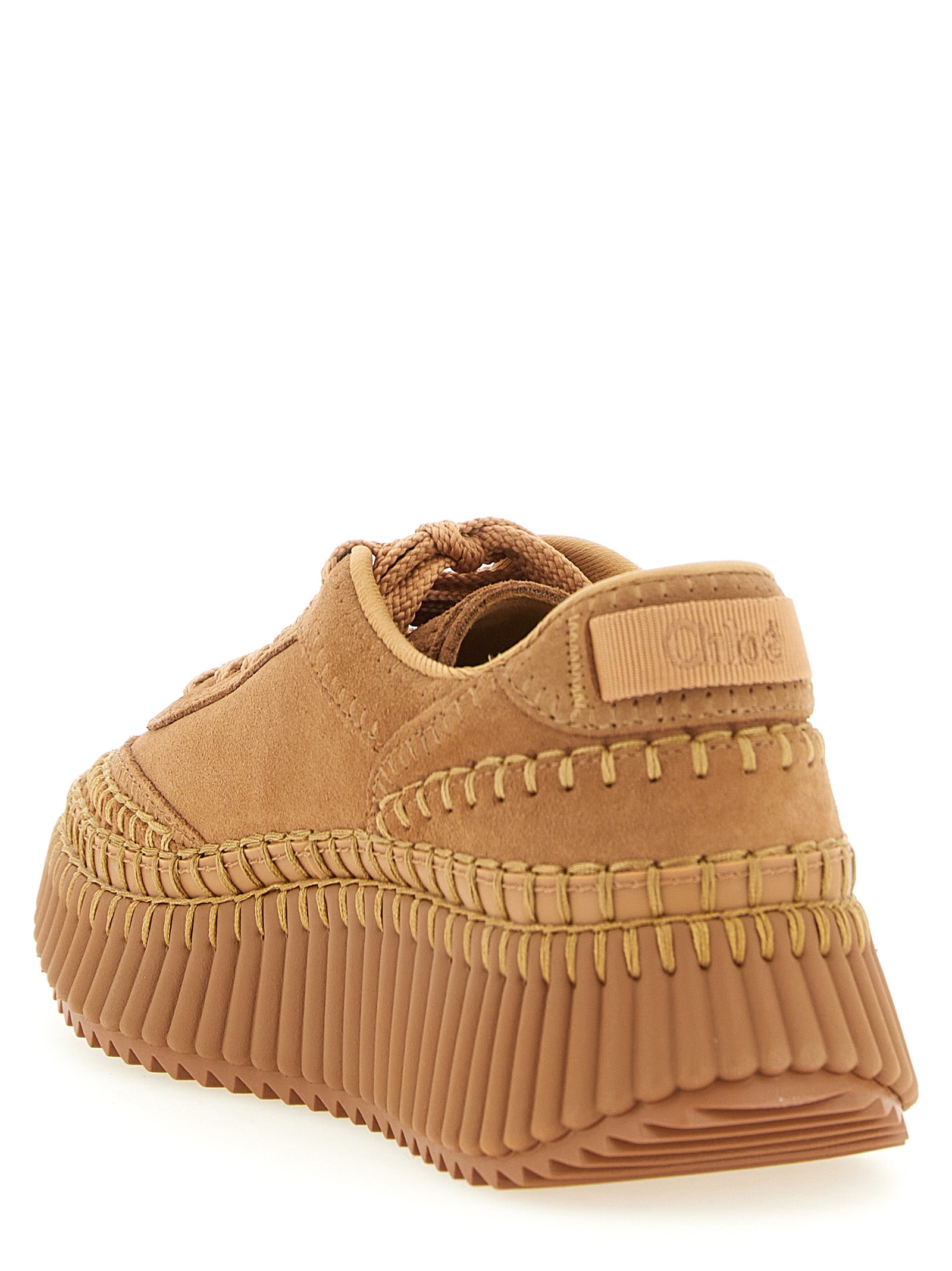 Chloé Beige Platform Sneakers