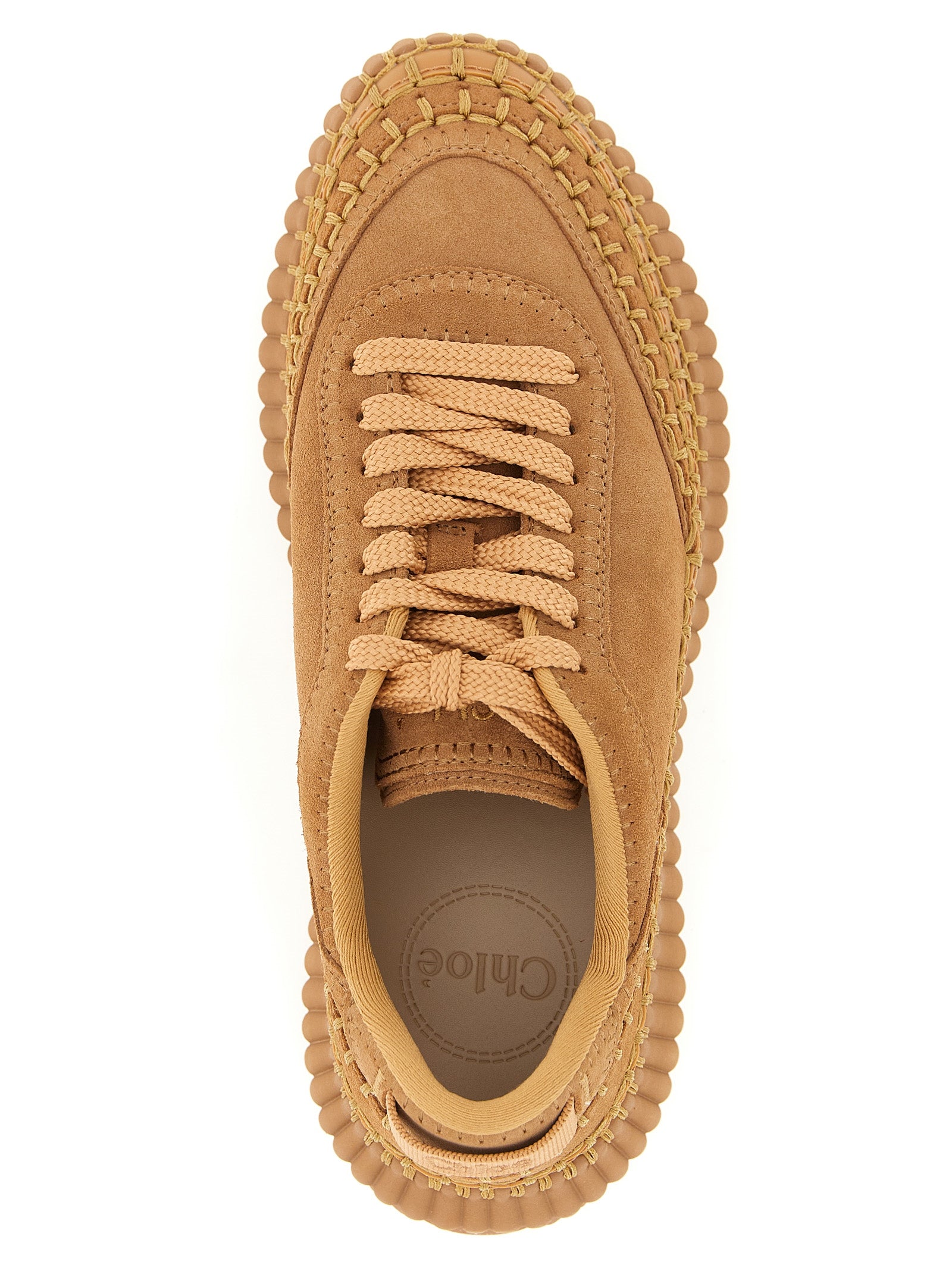 Chloé Beige Platform Sneakers