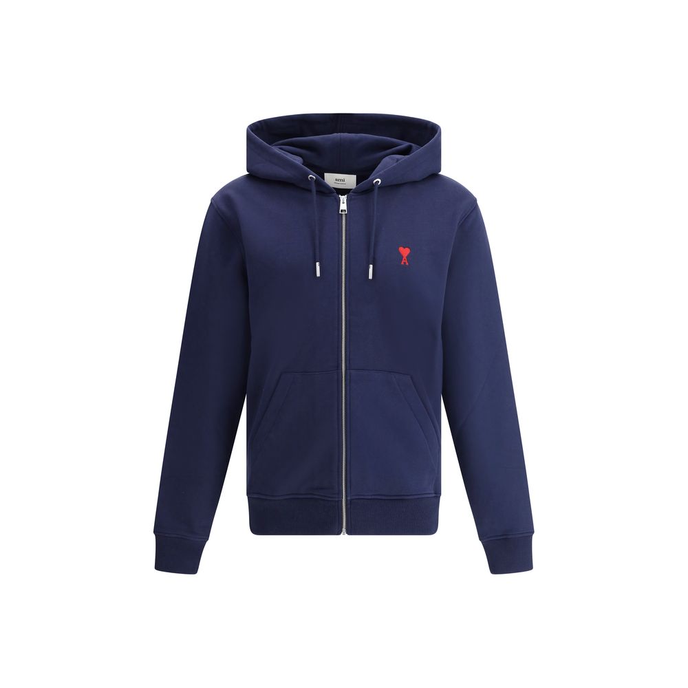 Ami Paris Blue Cotton Sweatshirt