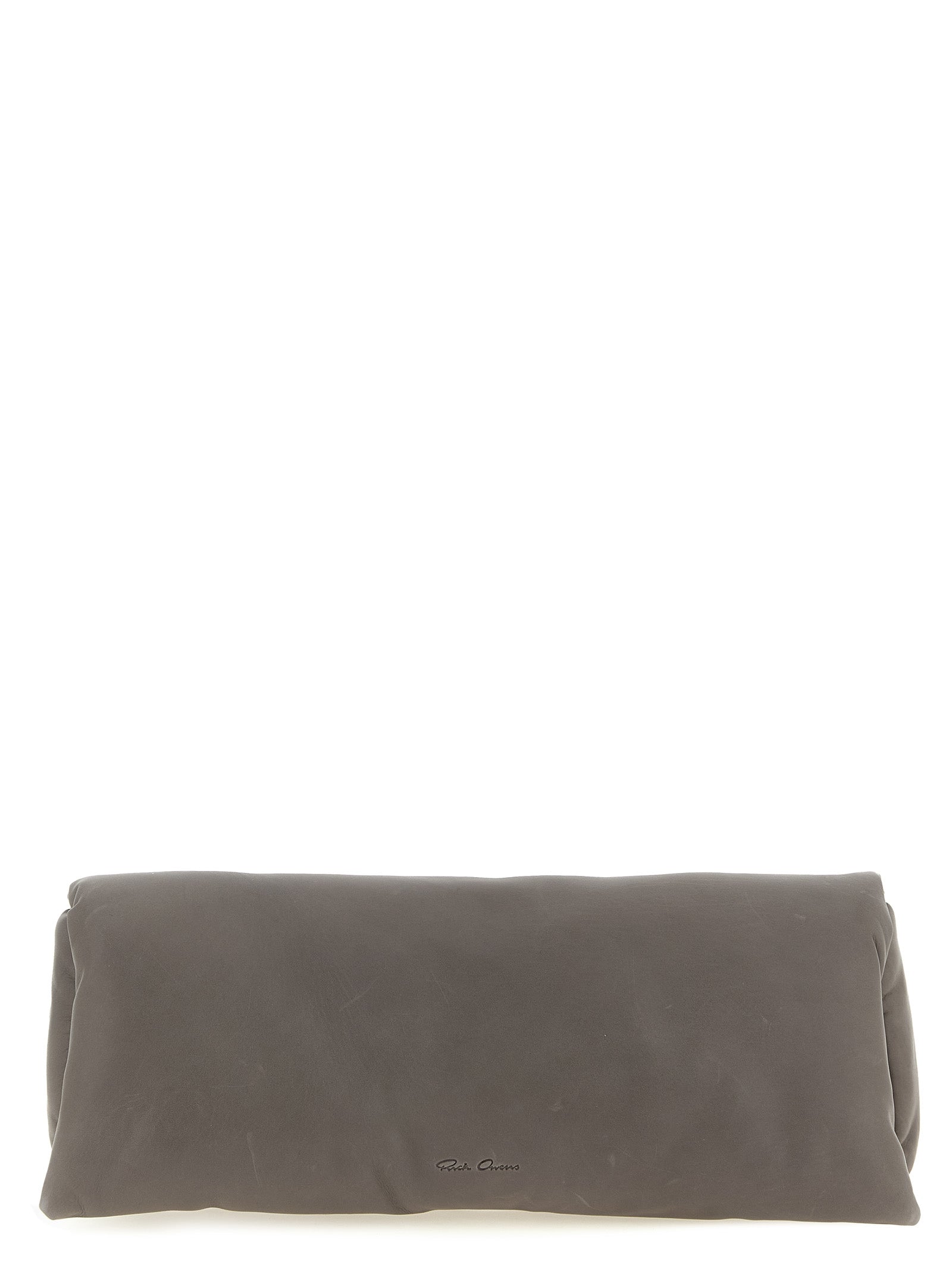 Rick Owens Gray Calfskin Clutch Bag