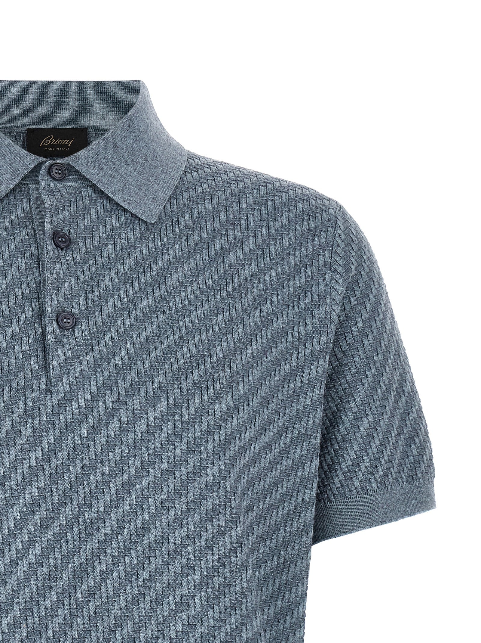 Brioni Blue Cotton Polo Shirt