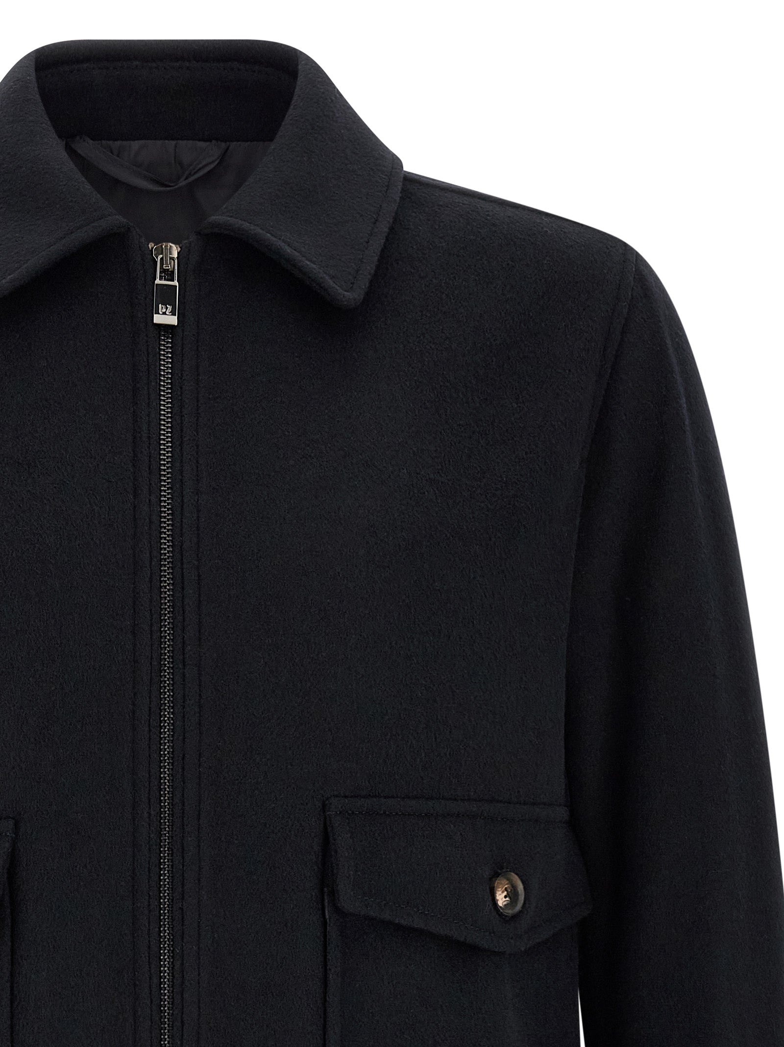 Pal Zileri Black Wool Bomber