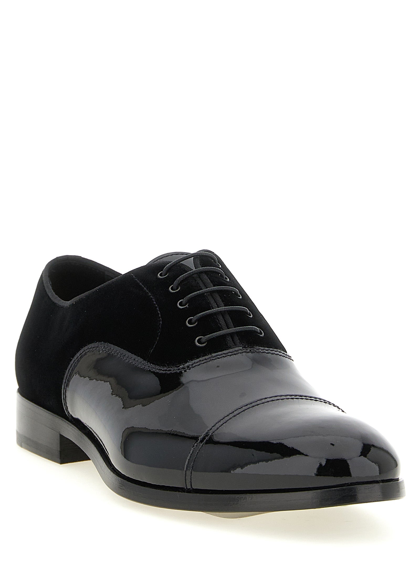 Doucal's Black Lamb Leather Oxfords And Derbies