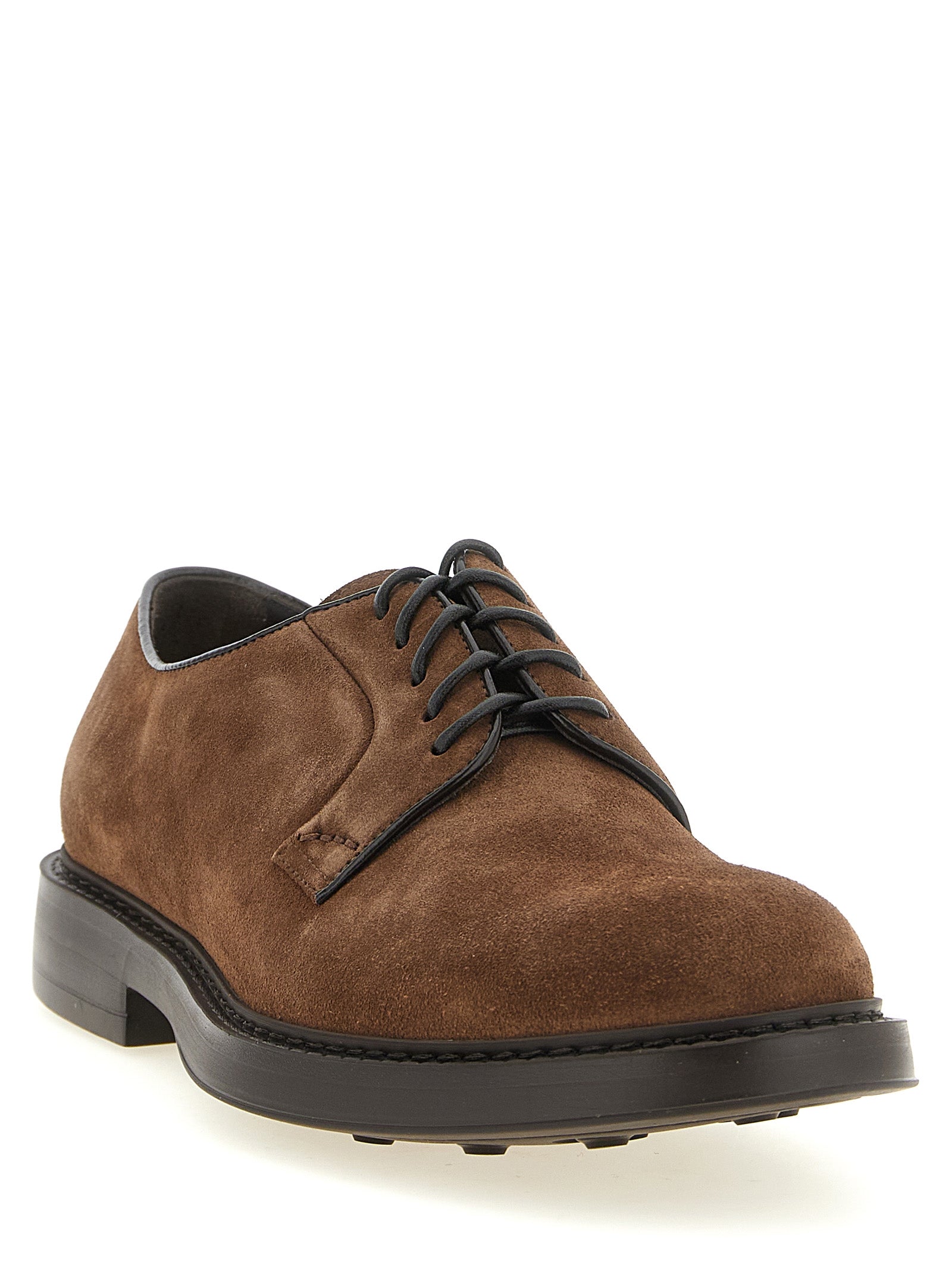 Doucal's Brown Lamb Leather Oxfords And Derbies