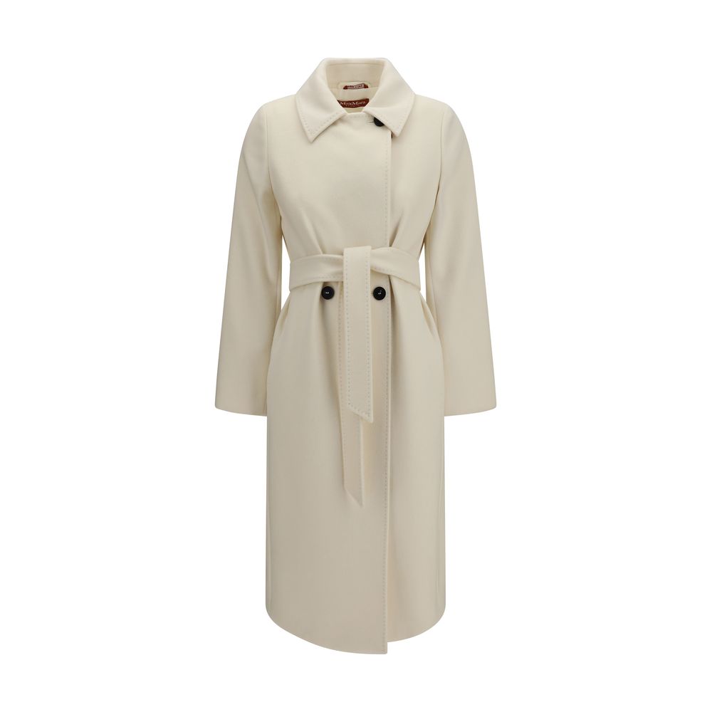 Max Mara White Wool Oves Aries Coat