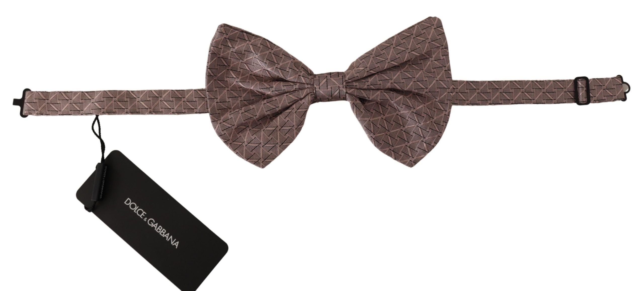 Dolce & Gabbana Graue Fliege mit Fantasy-Muster und verstellbarem Halsumfang
