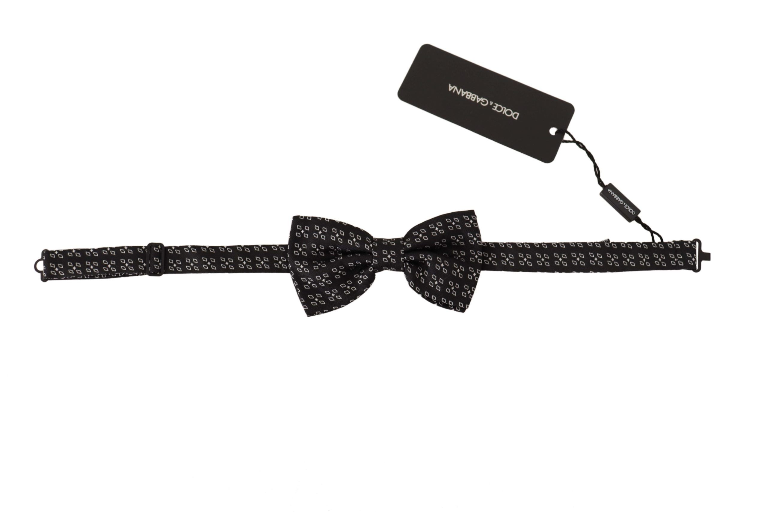 Dolce & Gabbana Schwarz-Weiß gepunktete 100% Seidenfliege