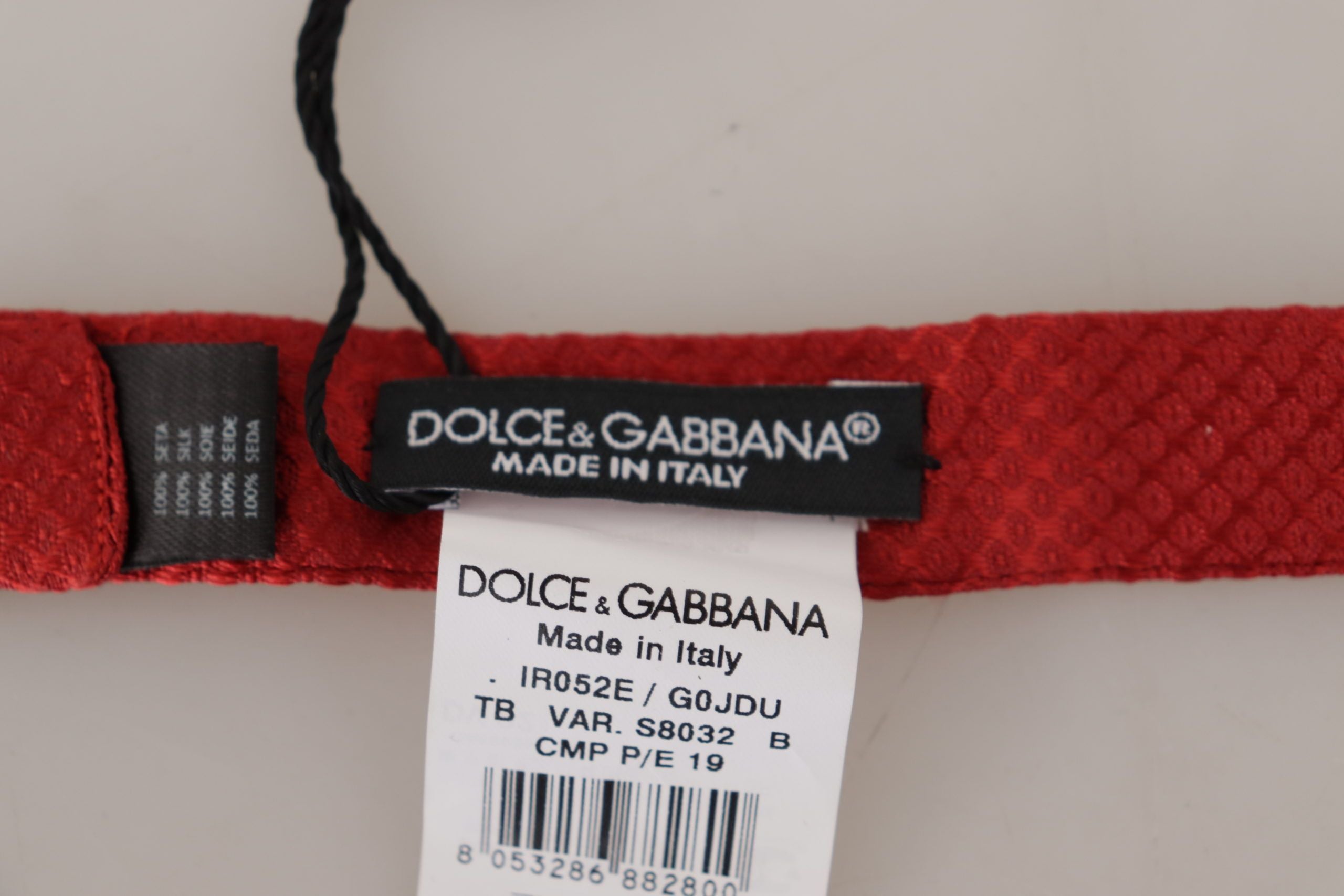 Dolce & Gabbana Rote 100% Seidenverstellbare Papillon-Krawatte