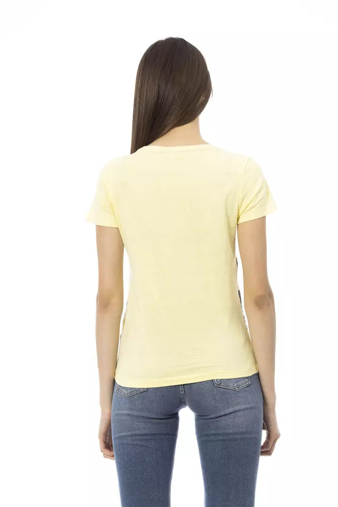 Trussardi Action gelbes Damen-T-Shirt aus Baumwolle