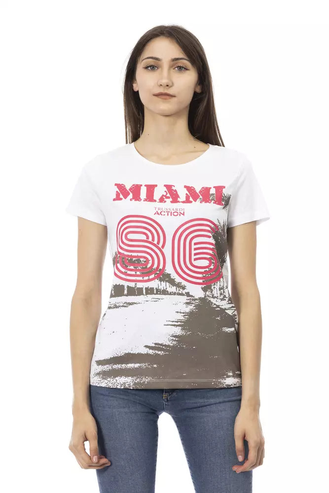 Trussardi Action Weißes Baumwoll-Damen-T-Shirt