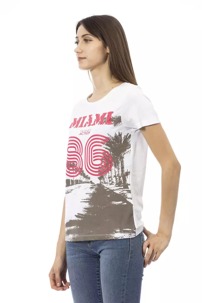 Trussardi Action Weißes Baumwoll-Damen-T-Shirt