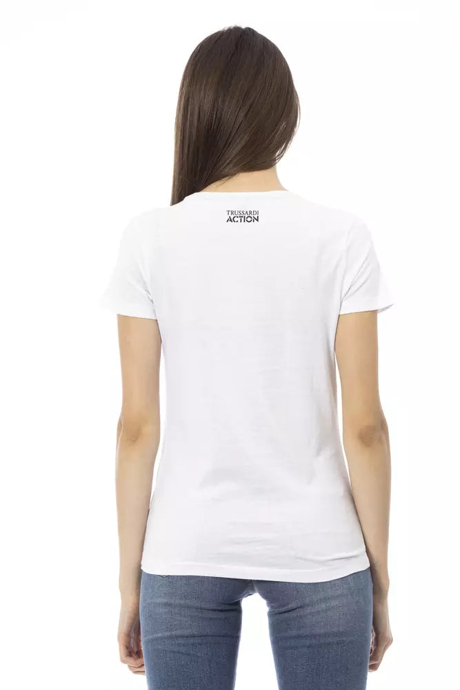 Trussardi Action Weißes Baumwoll-Damen-T-Shirt