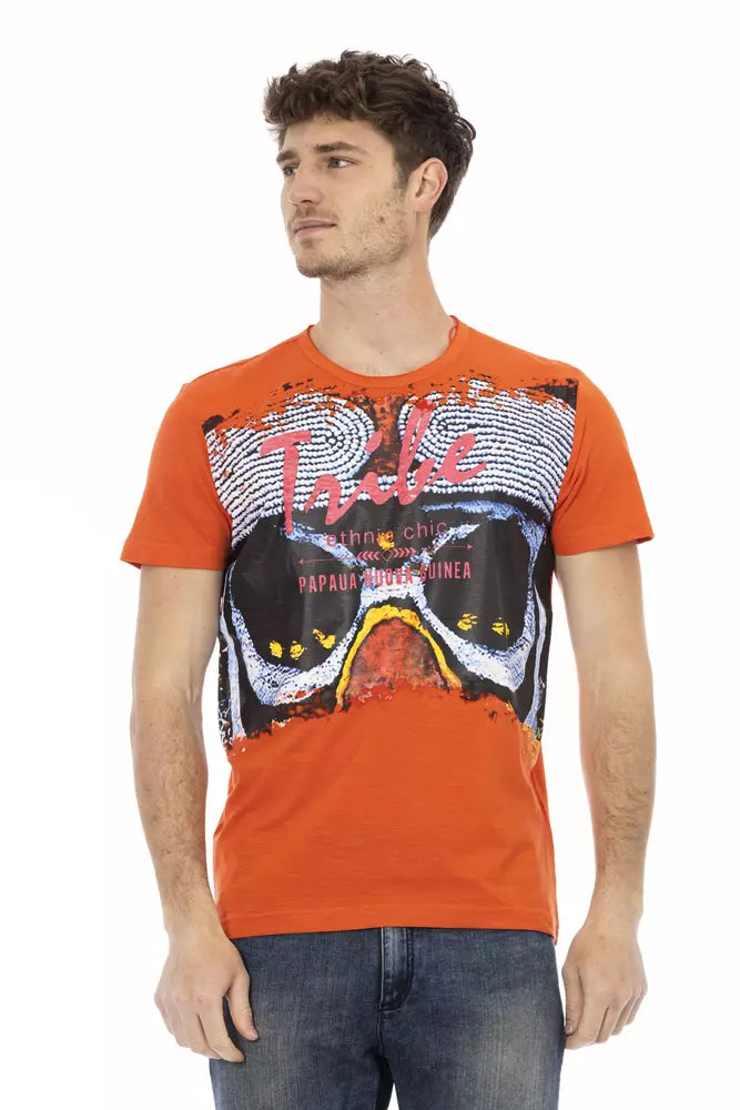 Trussardi Action Herren-T-Shirt aus orangefarbener Baumwolle