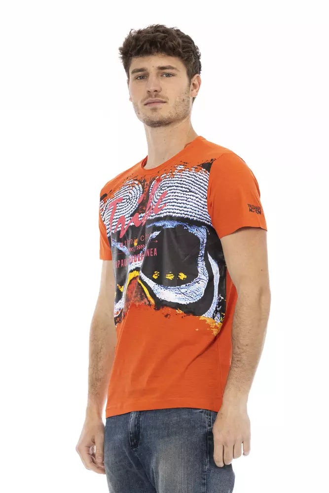 Trussardi Action Herren-T-Shirt aus orangefarbener Baumwolle