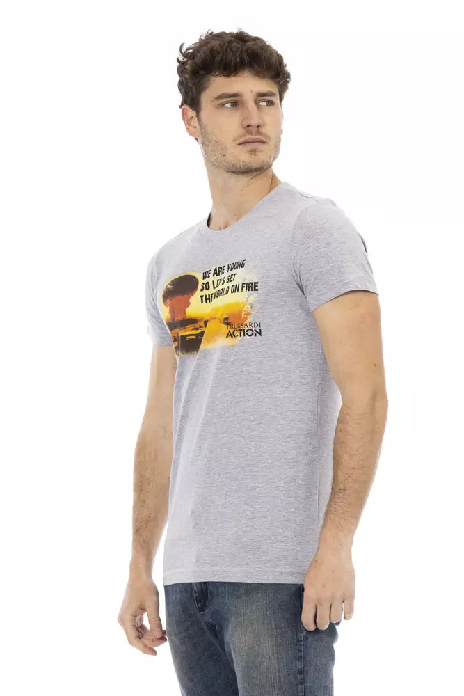Trussardi Action Herren T-Shirt aus grauer Baumwolle