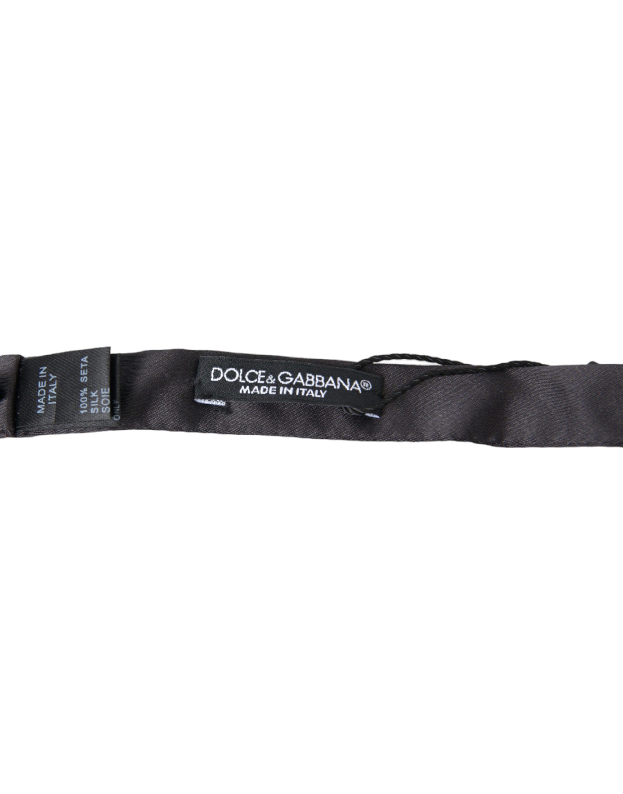 Dolce & Gabbana Dunkelgraue Seidenfliege für Herren, verstellbar