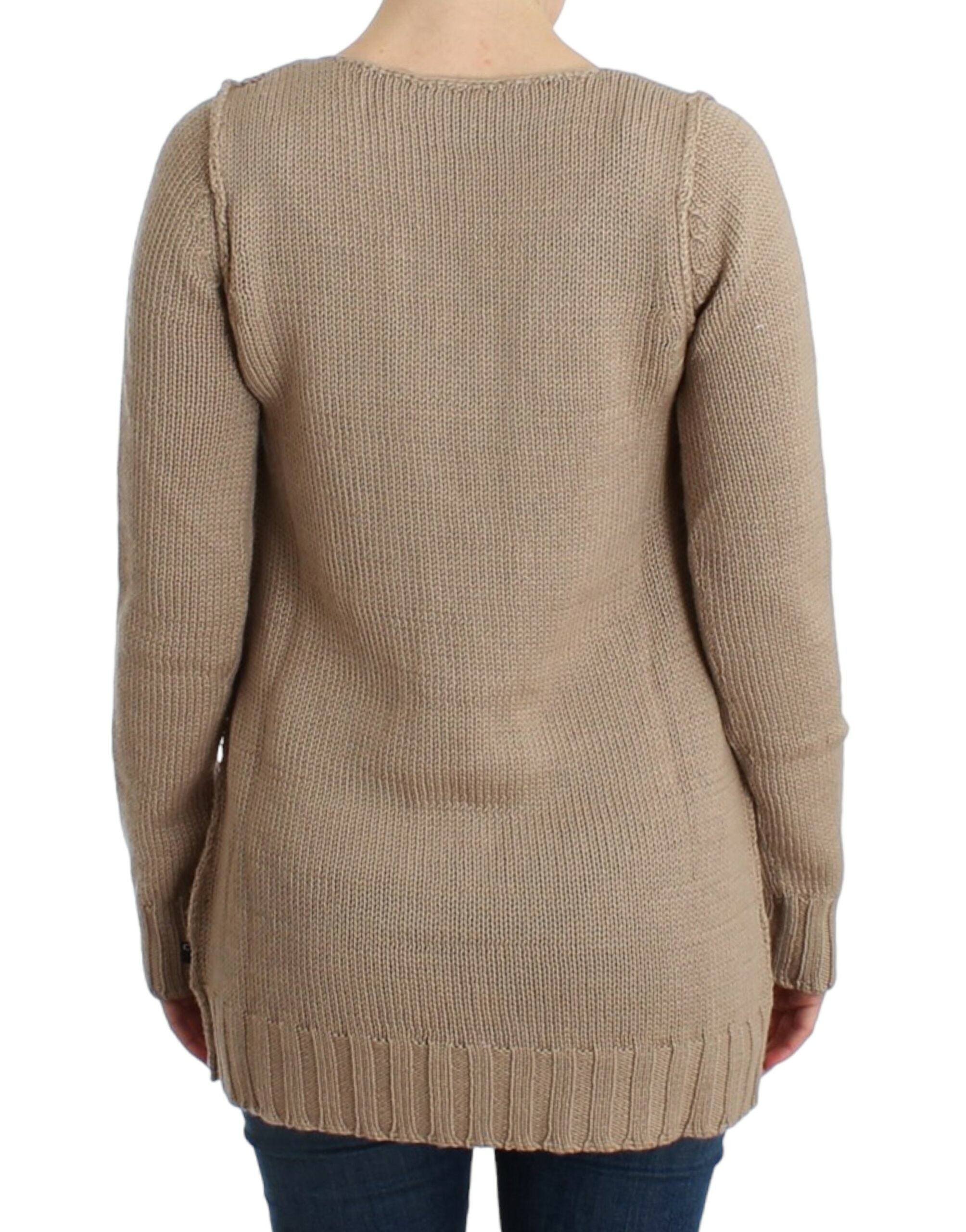 Cavalli Beiger Strickpullover aus Wolle