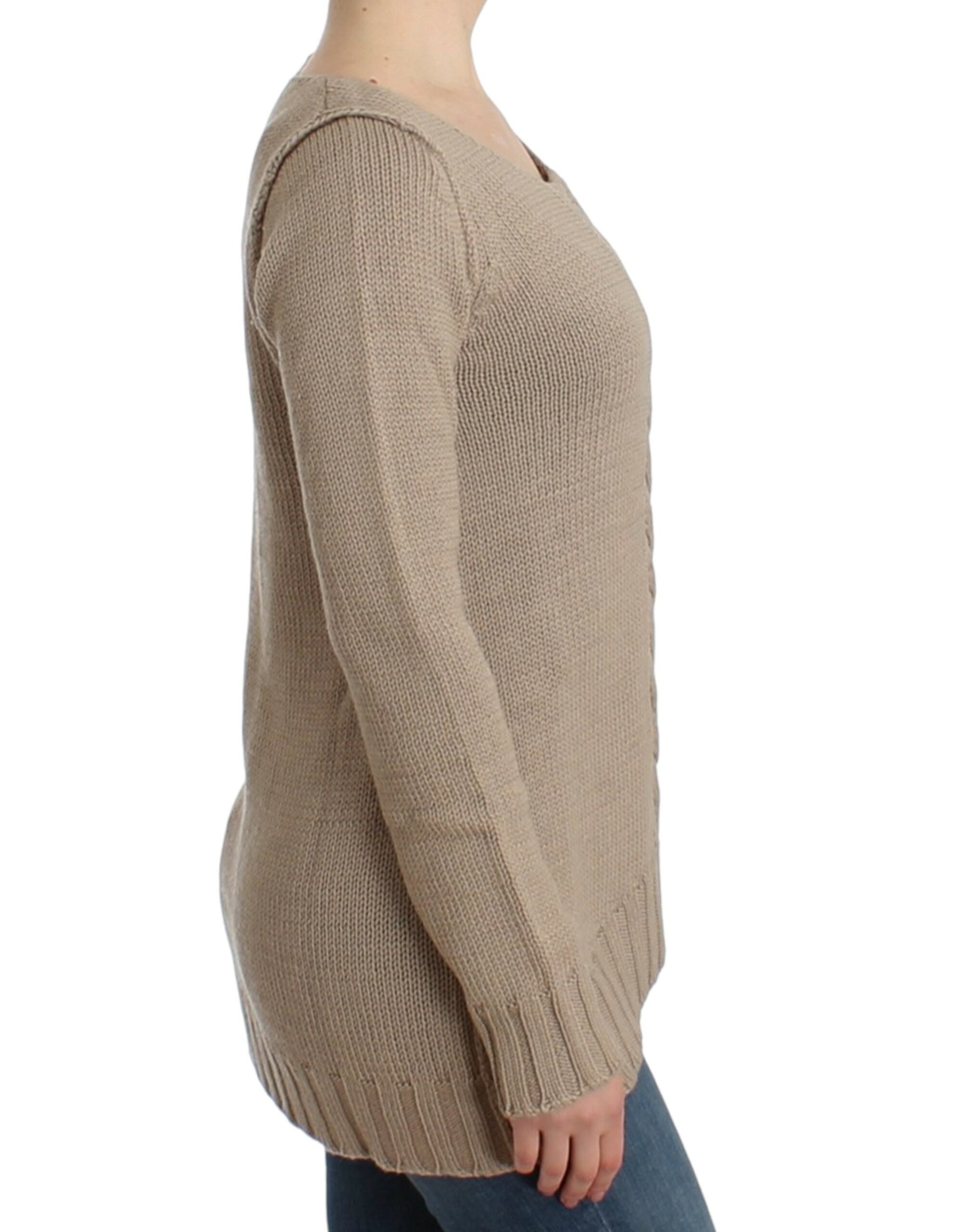 Cavalli Beiger Strickpullover aus Wolle