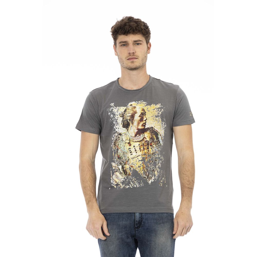 Trussardi Action Graues Baumwoll-Herren-Kurzarm-T-Shirt