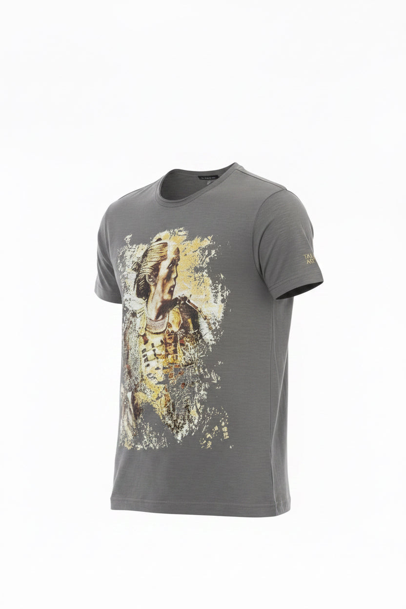 Trussardi Action Graues Baumwoll-Herren-Kurzarm-T-Shirt