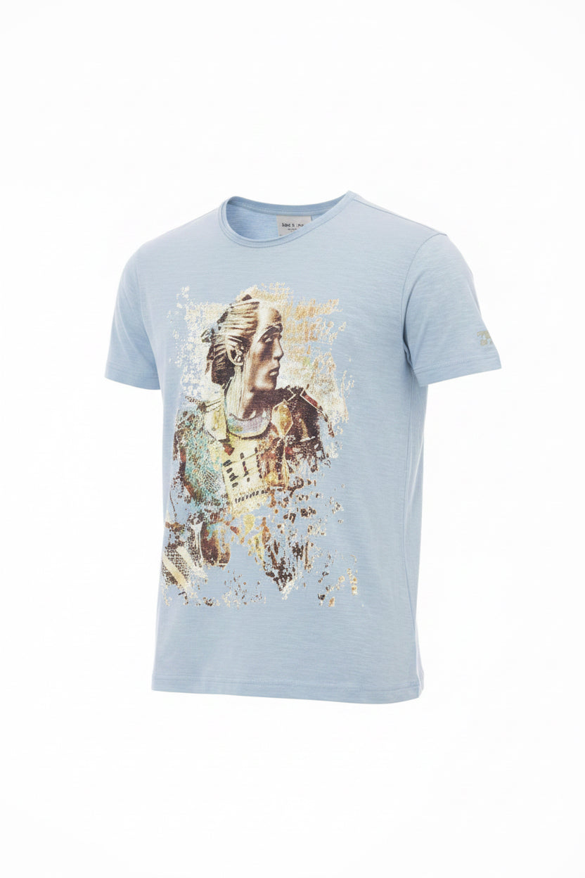 Trussardi Action Hellblaues Baumwoll-Herren-T-Shirt