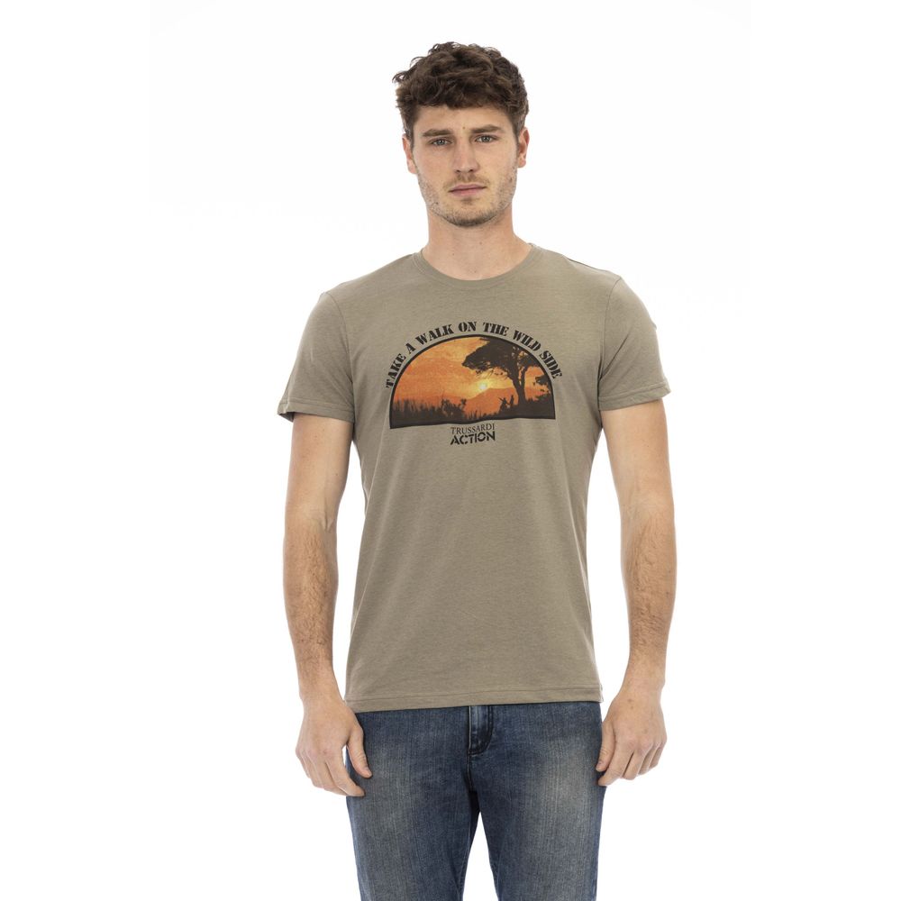 Trussardi Action Grünes Herren T-Shirt aus Baumwolle