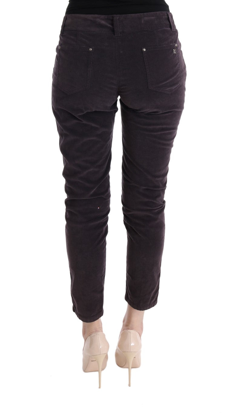 Ermanno Scervino Braune verkürzte Freizeithose aus Baumwolle