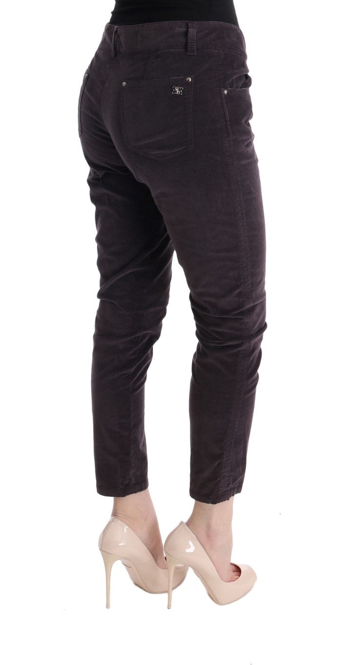 Ermanno Scervino Braune verkürzte Freizeithose aus Baumwolle