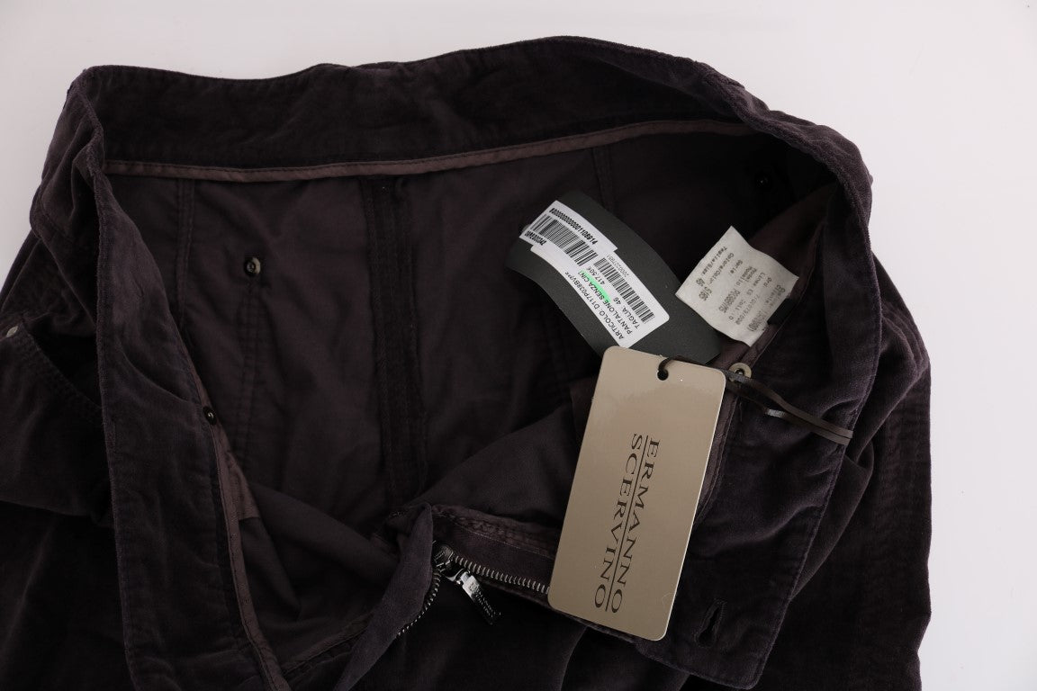 Ermanno Scervino Braune verkürzte Freizeithose aus Baumwolle