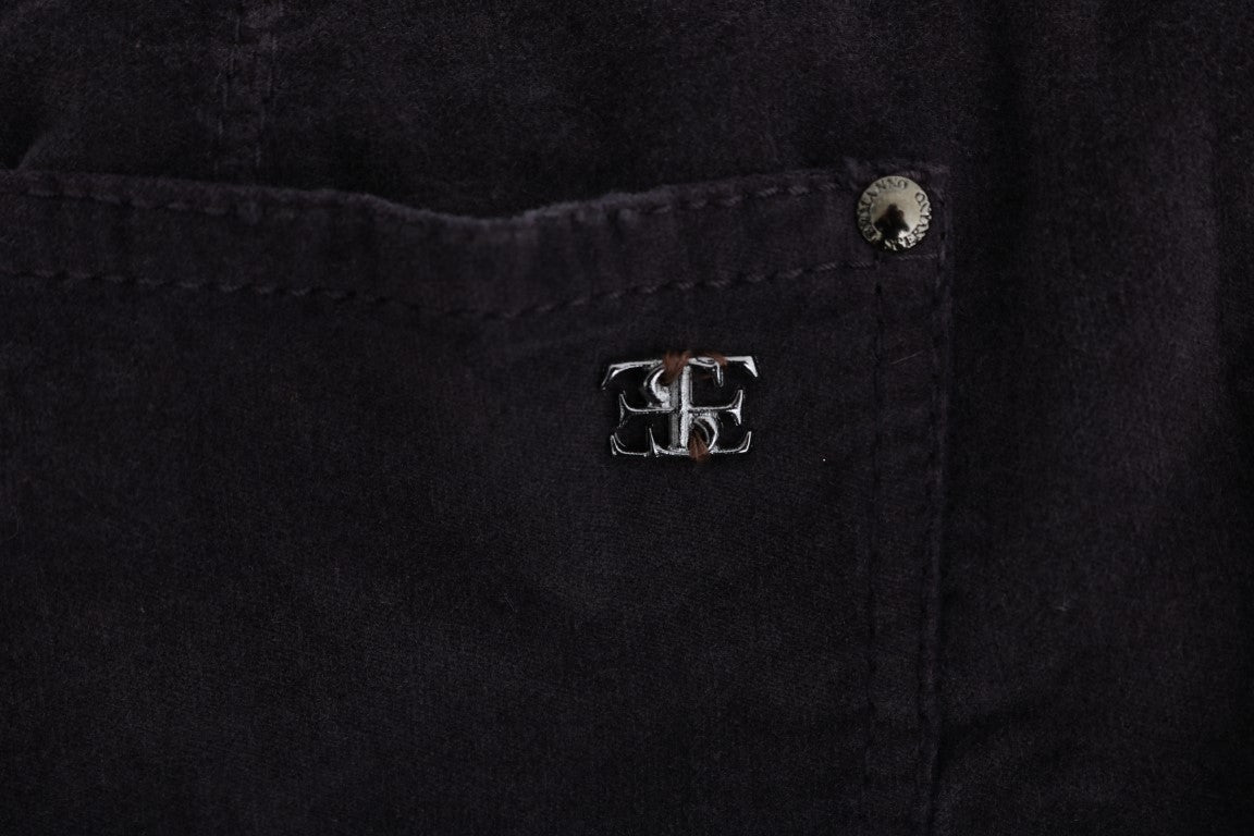 Ermanno Scervino Braune verkürzte Freizeithose aus Baumwolle